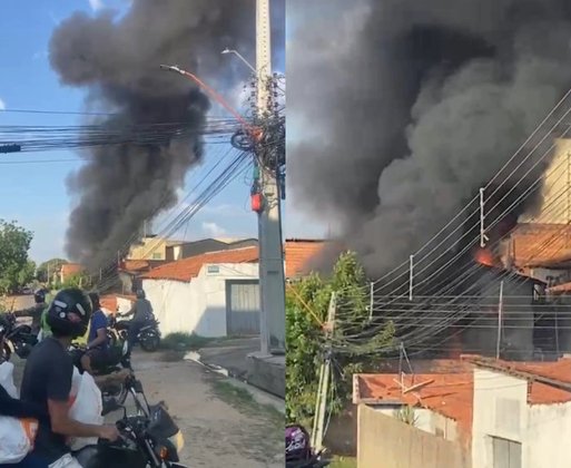 Fogo destrói oficina de ar-condicionado no bairro Bela Vista em Teresina
