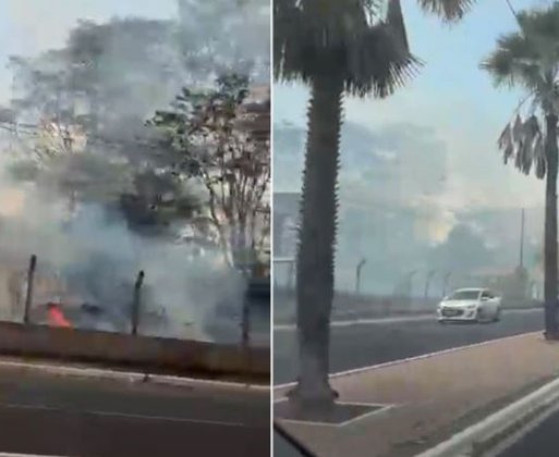 Incêndio de grandes proporções atinge vegetação nas proximidades do CEFAP, em Teresina