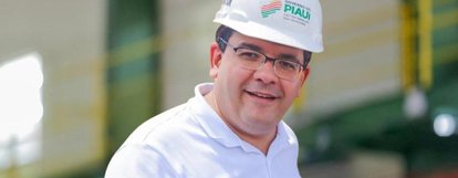 Governador Rafael Fonteles, capacete de obra, construção, ilustração