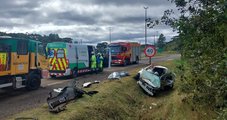 Casal de idosos morre em batida entre carro e caminhão na BR-116