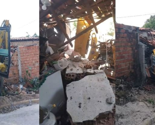 Trator perde controle e destrói parte de residência na zona Leste de Teresina
