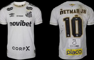 Camisa usada por Neymar em jogo do Santos é leiloada