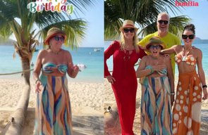 Celebrando 84 anos, Susana Vieira reúne família no Caribe e esbanja vitalidade