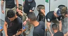 Imagens mostram momento em que instrutor atinge homem no peito em clube de tiro
