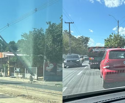 Poste com risco de queda interdita parcialmente a Avenida Presidente Kennedy em Teresina