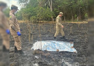 Corpo carbonizado é encontrado em área de pasto no interior de Goiás