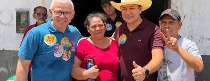 Tiago Vasconcelos participa de caminhada ao lado de Magno Soares em São Miguel do Tapuio